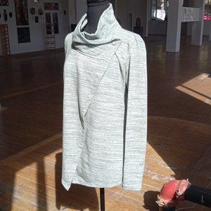 Danskin sage white and gray long sleeve asymmetrical athletic/ Leisure wear top